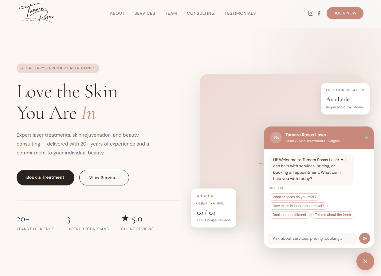 Tamara Rosas Laser website